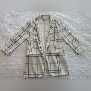 Maurices Cream and Green Plaid Blazer